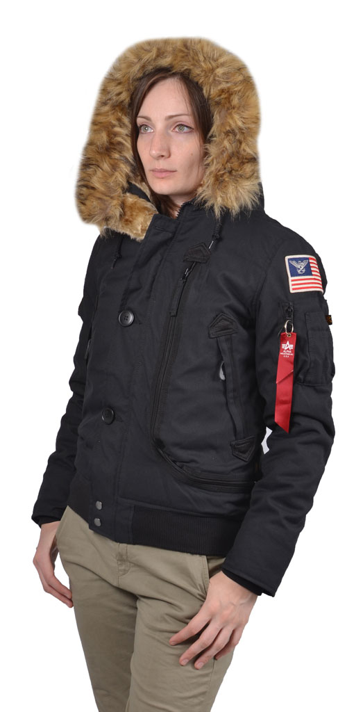 Женская аляска короткая ALPHA INDUSTRIES POLAR SV black 