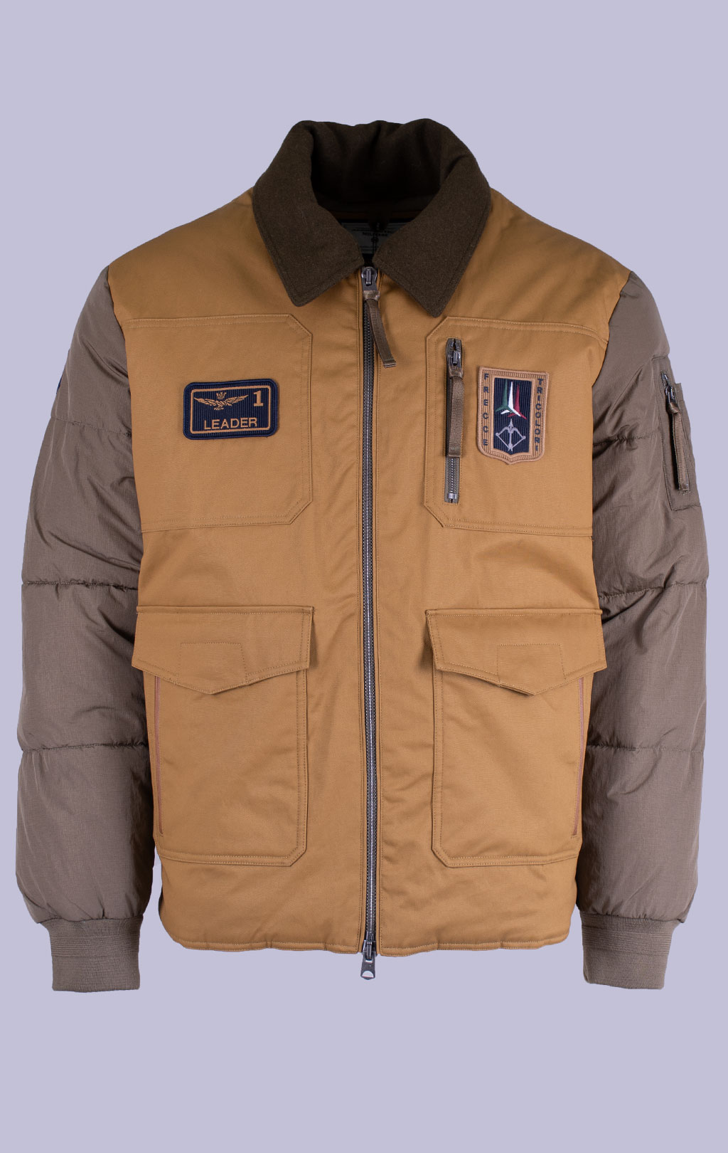 Куртка-пилот AERONAUTICA MILITARE FW 26/27/CN caffelatte/yellow curry (AB 3081) 