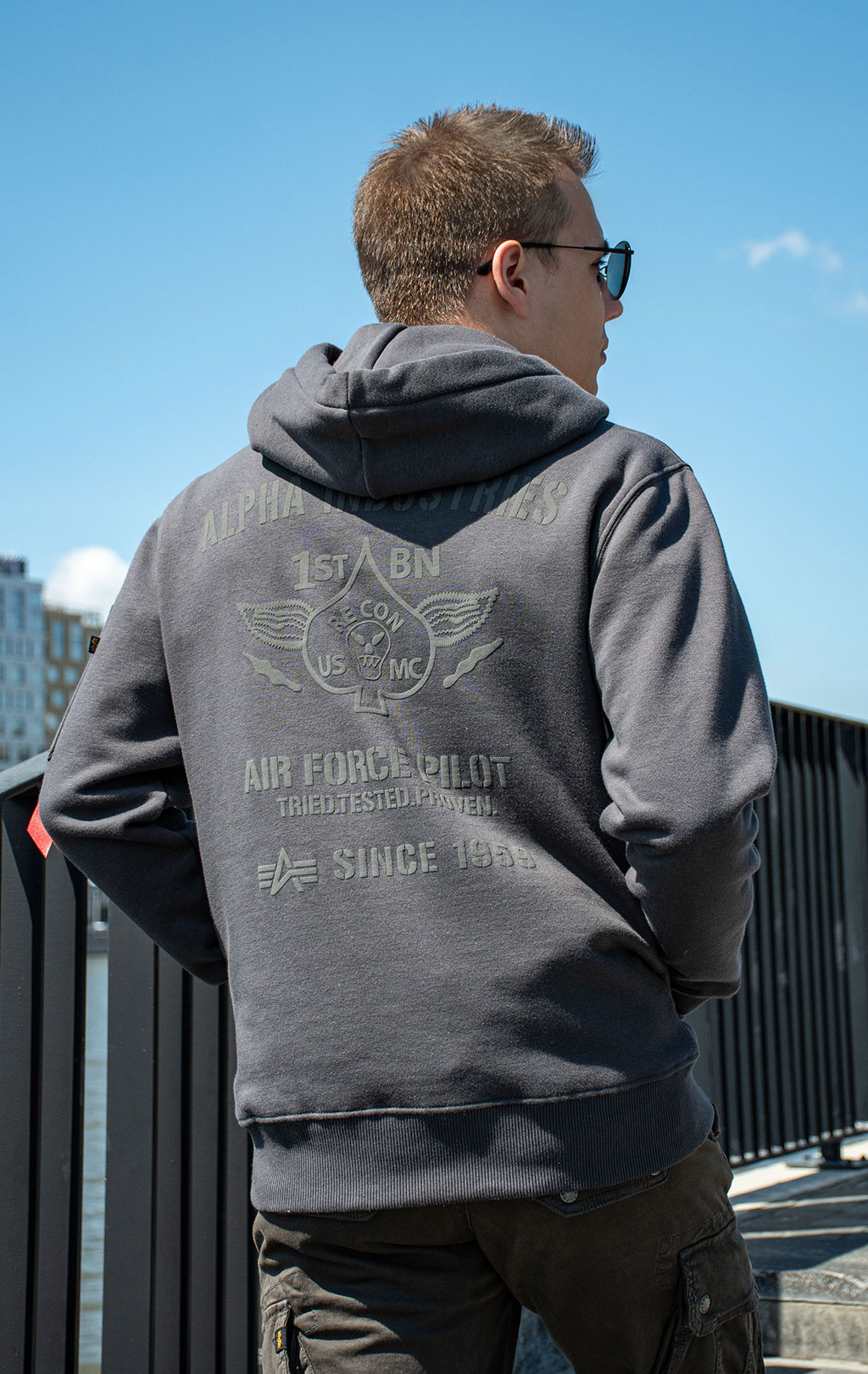 Толстовка ALPHA INDUSTRIES AIR FORCE HOODY vintage grey 
