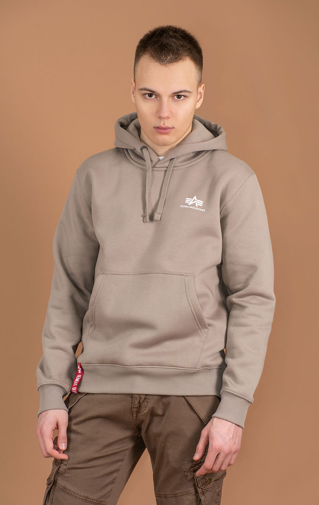 Толстовка ALPHA INDUSTRIES BASIC HOODY SMALL LOGO vintage sand 