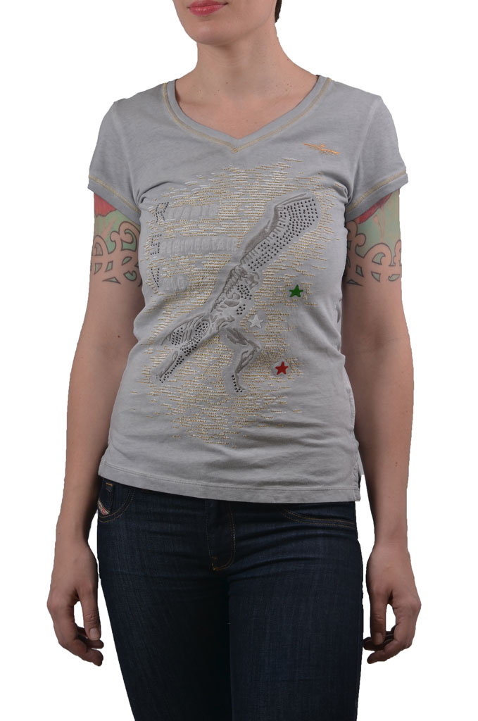 Женская футболка AERONAUTICA MILITARE grigio (TS 1044) 
