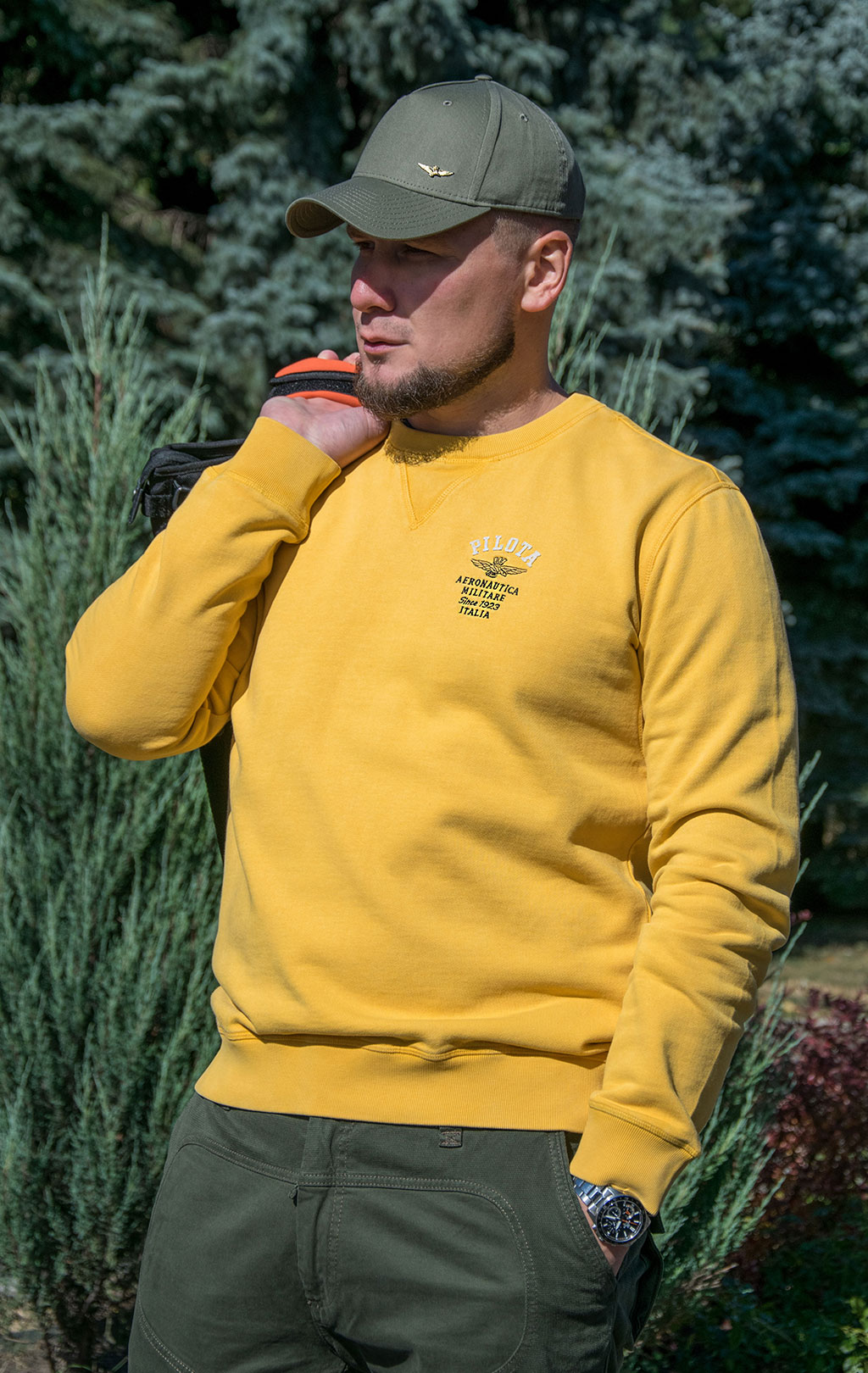 Свитшот AERONAUTICA MILITARE FW 22/23/IN giallo (FE 1718) 