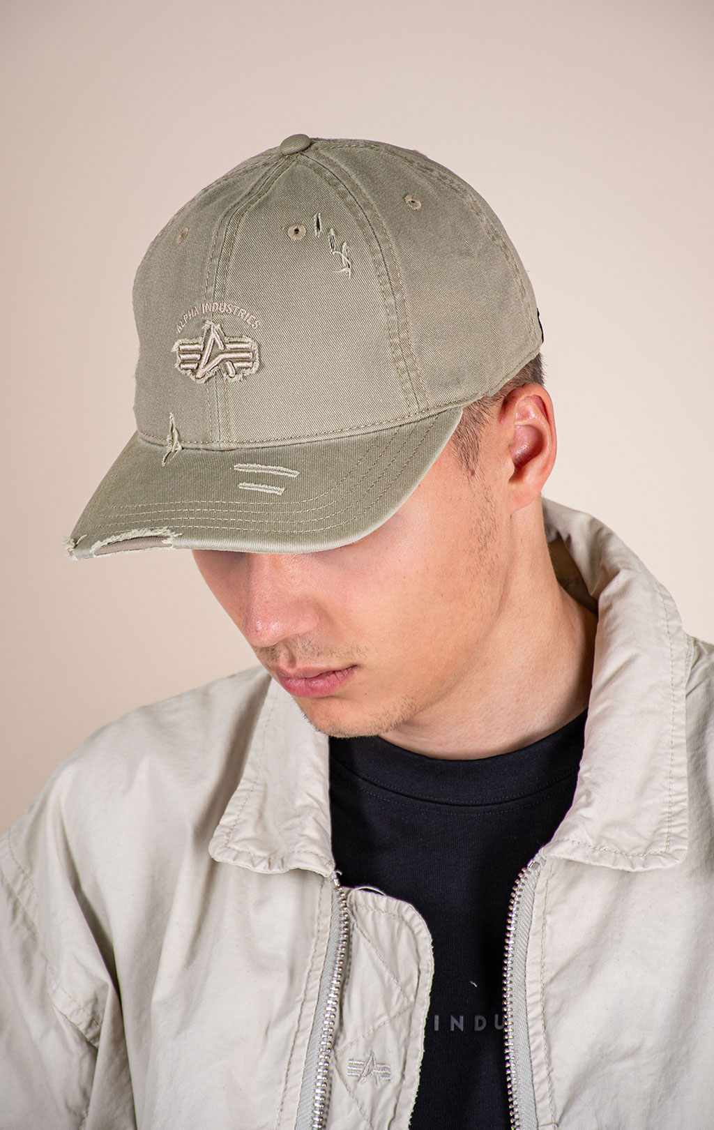 Бейсболка ALPHA INDUSTRIES ACID LOGO CAP organic beige 