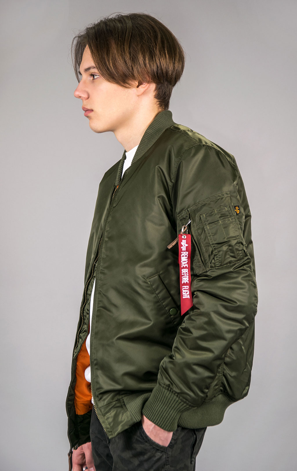 Dark green bomber sale