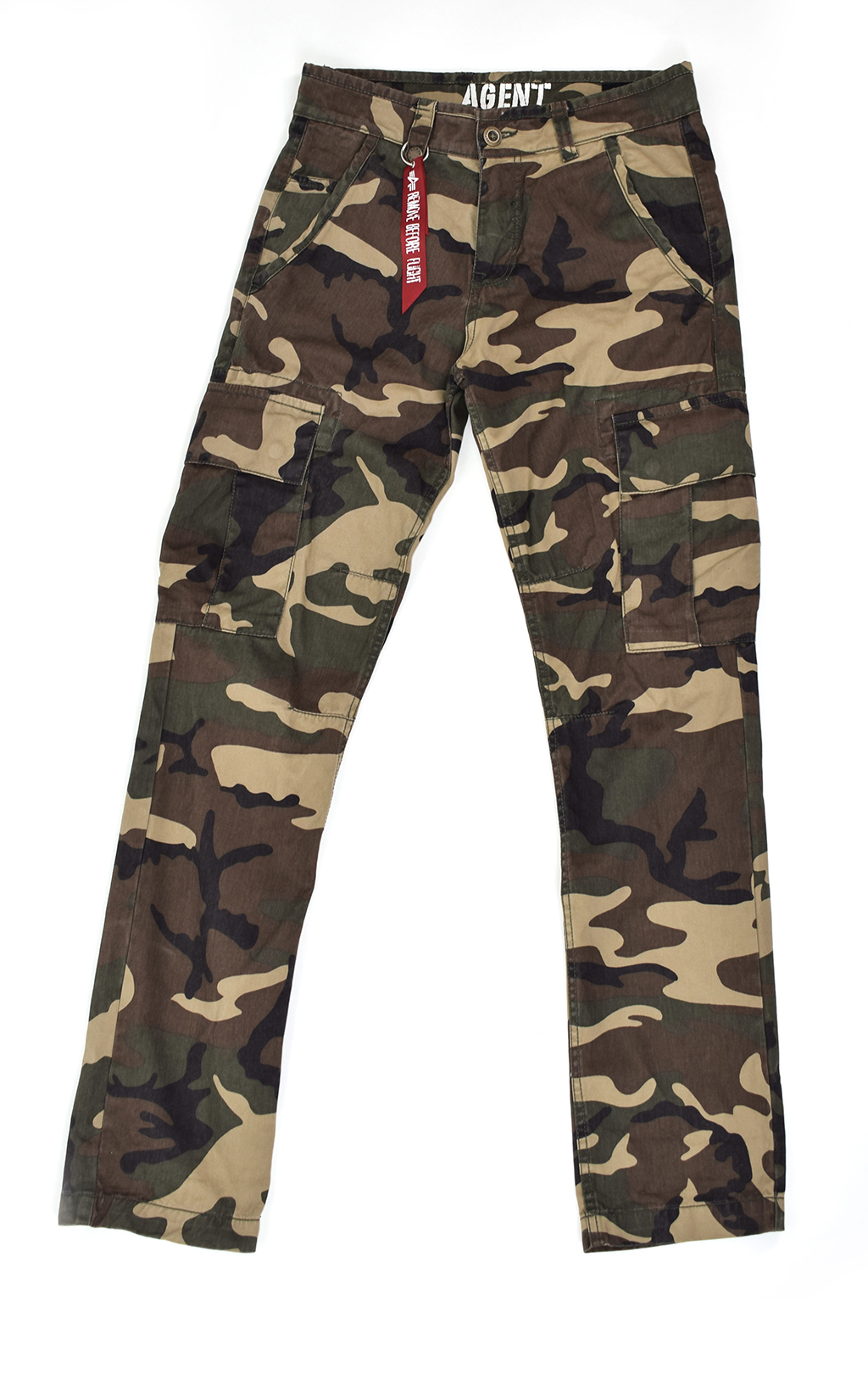 Брюки-карго ALPHA INDUSTRIES AGENT C camo woodland 