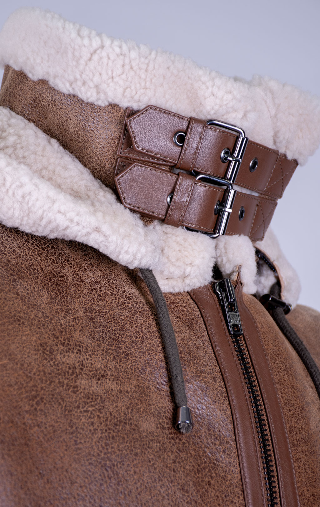 Куртка-пилот KODZIC B-3 Hooded овчина vintage khaki (1251) 
