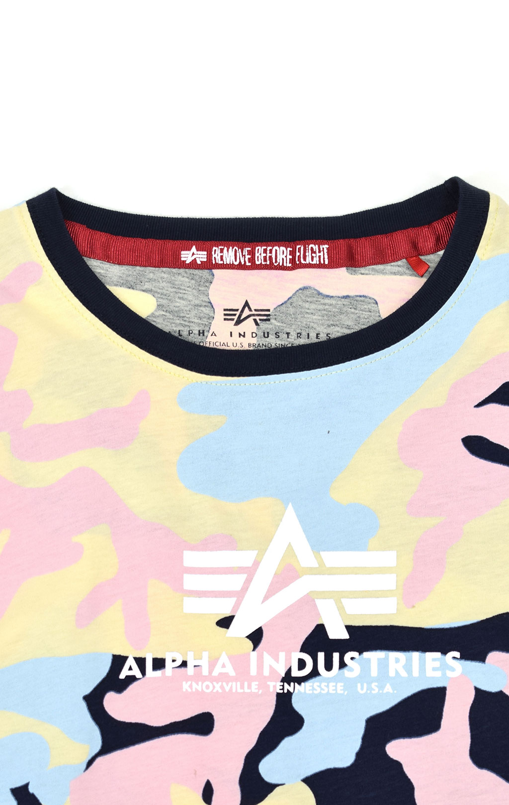 Женская футболка ALPHA INDUSTRIES NEW CAMO BASIC T navy pink camo 