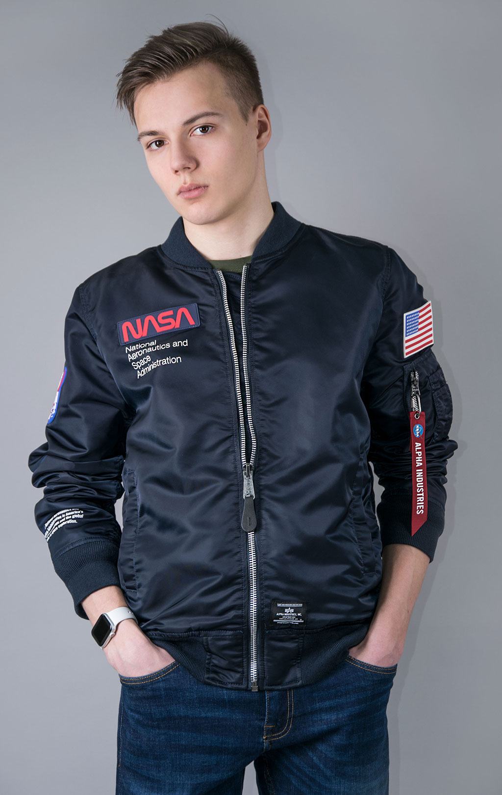 Ветровка ALPHA INDUSTRIES NASA GEN-II FLIGHT JACKET L-2B SS 23 m replica blue 