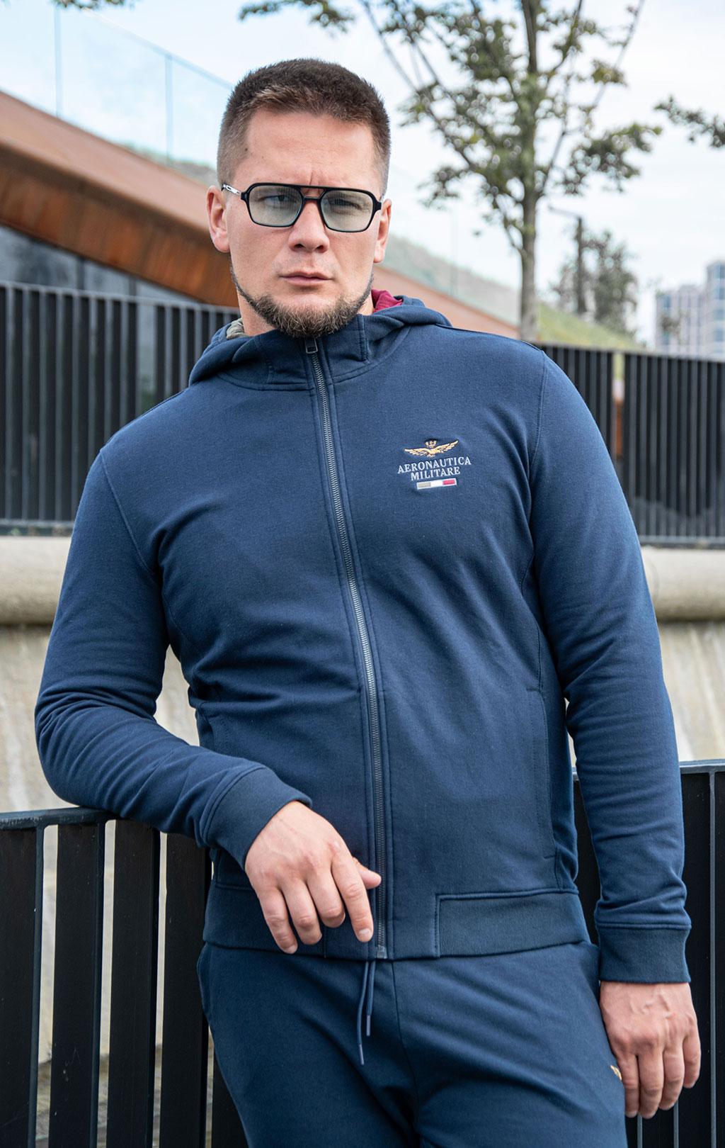Толстовка с капюшоном AERONAUTICA MILITARE FW 25/26/BD blue navy (FE 2078) 