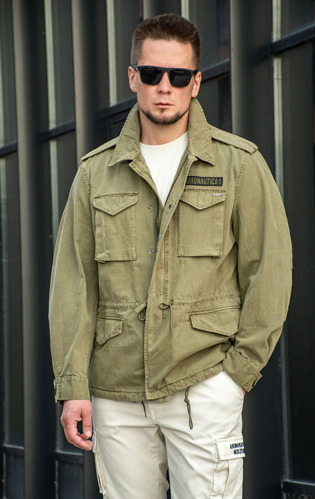 Ветровка M-65 AERONAUTICA MILITARE big size SS 26/IN lichen green (AB 3044) 