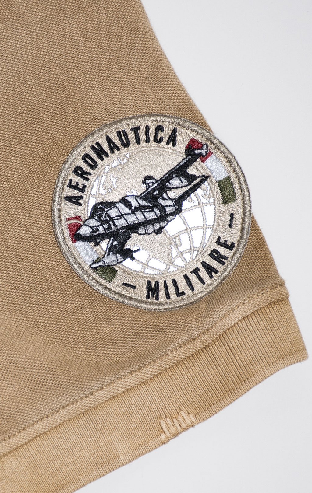 Футболка-поло AERONAUTICA MILITARE SS 24 m/IN peanut brown washed (PO 1775) 