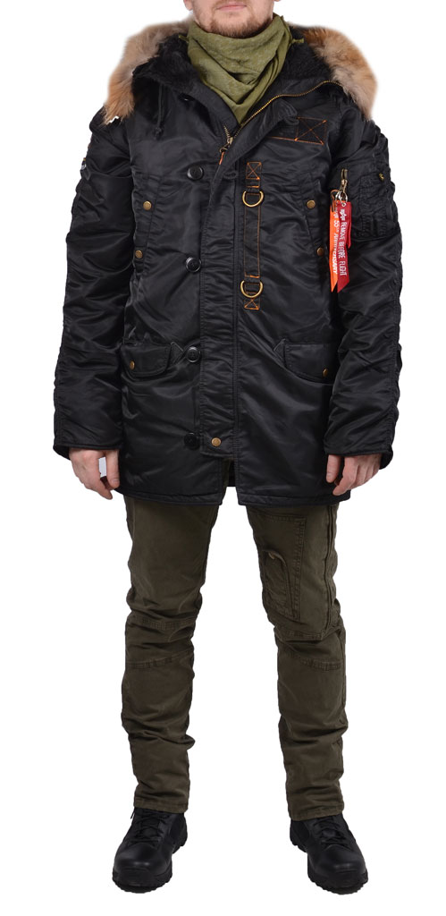 Аляска ALPHA INDUSTRIES 55 ANNIVERSARY N-3B натур. мех black 