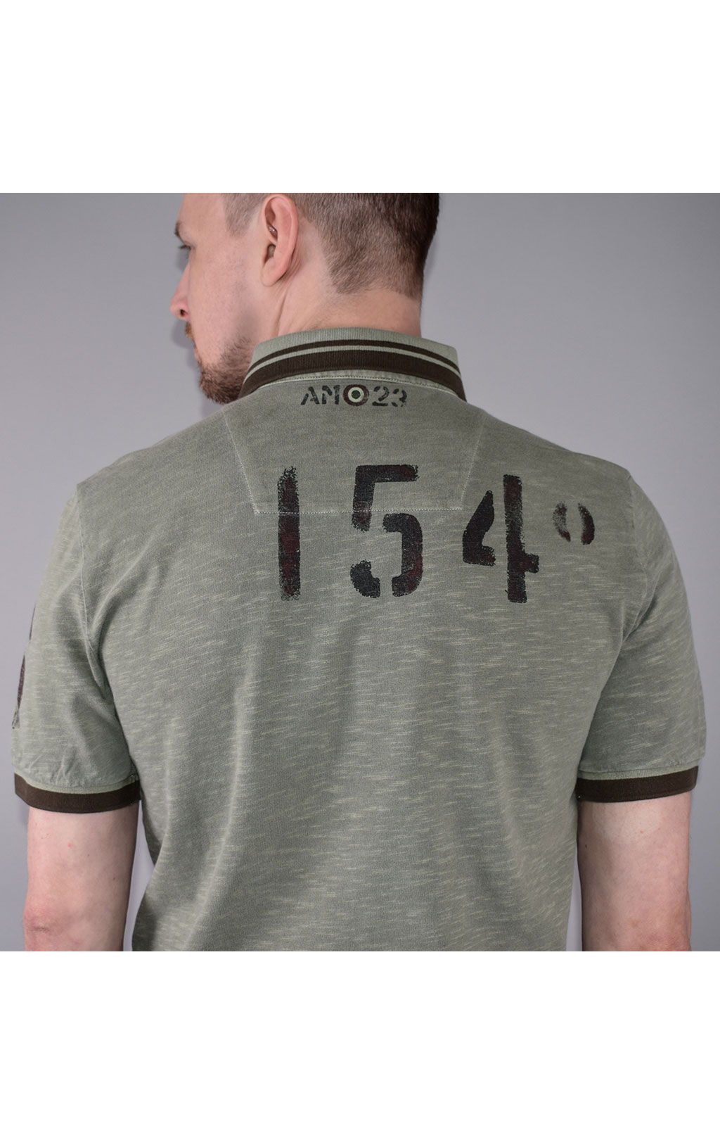 Футболка-поло AERONAUTICA MILITARE SS 20/TR verde militare (PO 1331) 