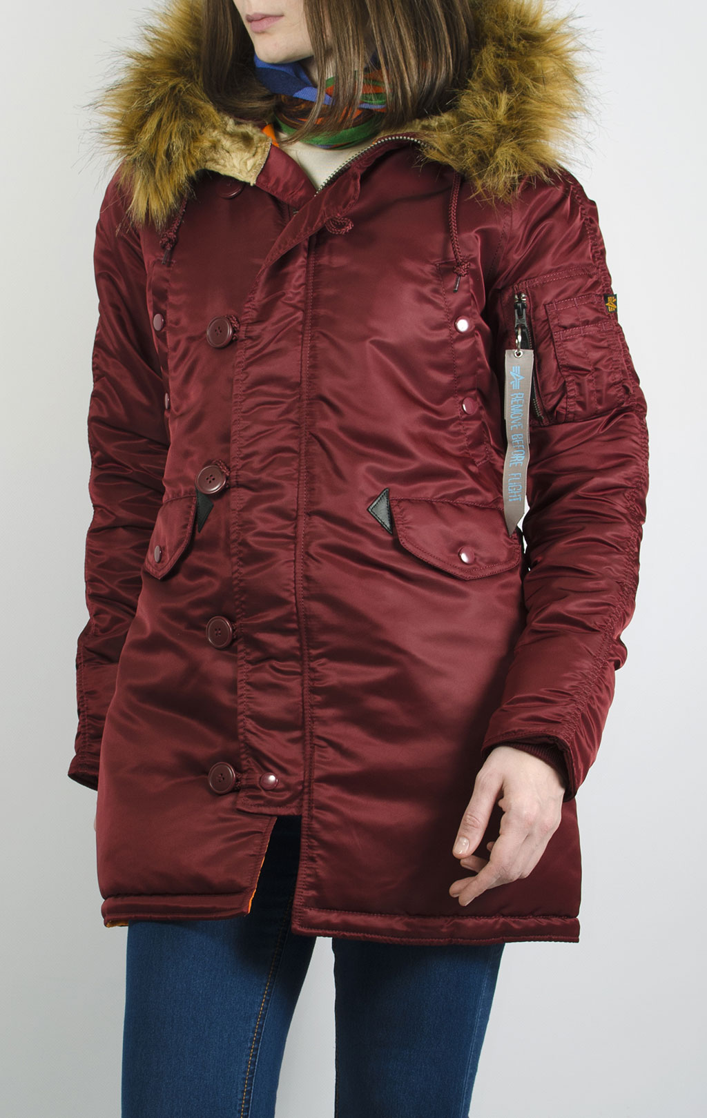 Женская аляска ALPHA INDUSTRIES VF 59 N-3B burgundy 