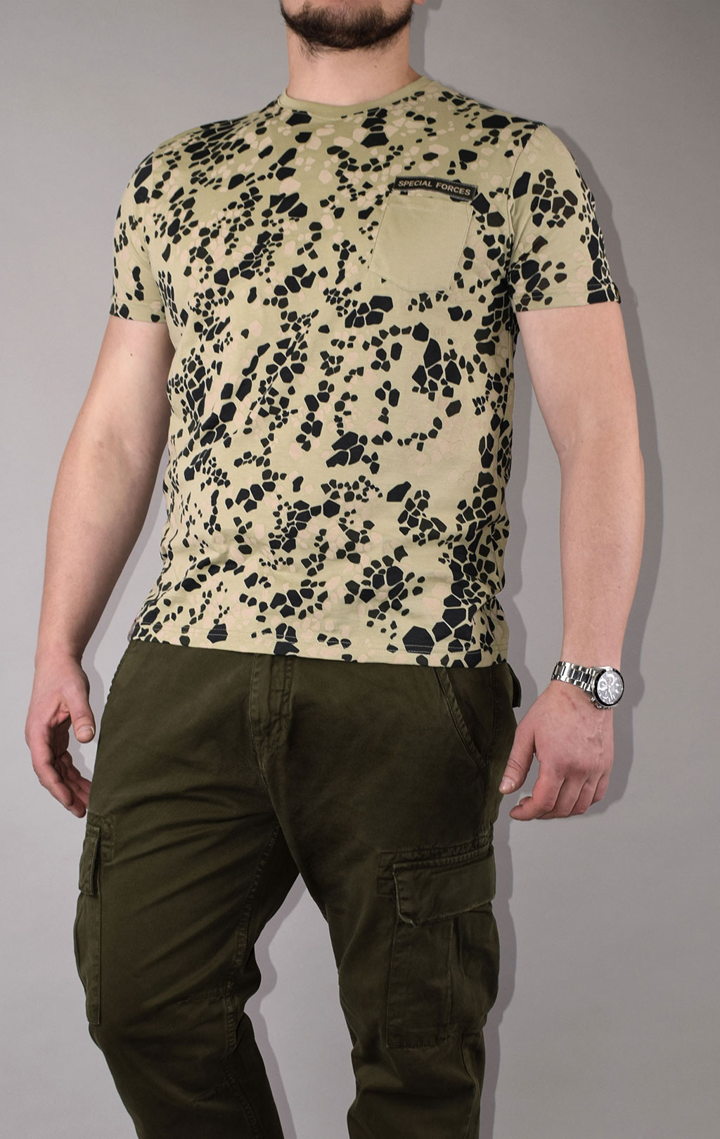 Футболка ALPHA INDUSTRIES SPECIAL FORCES T green/stone 