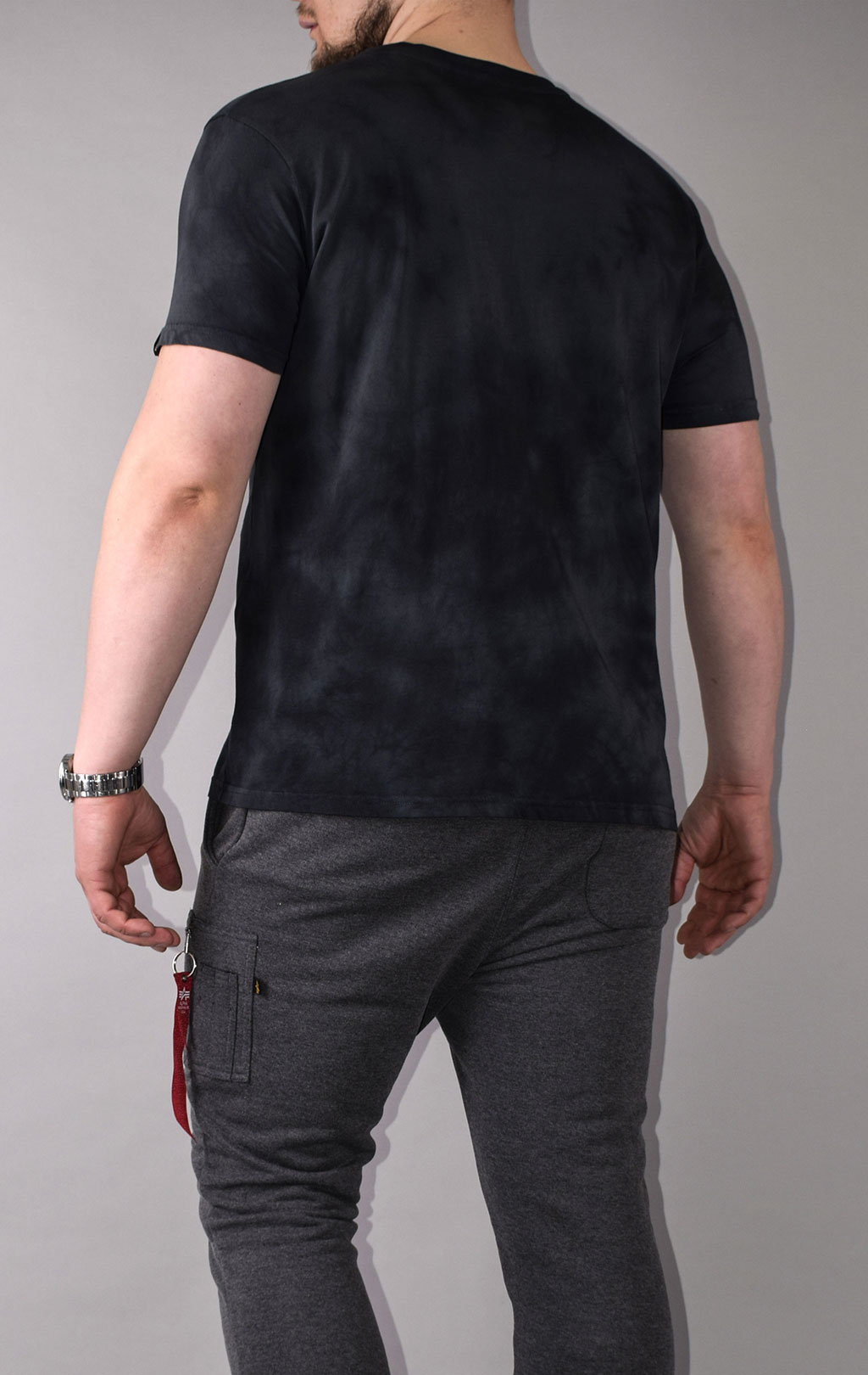 Футболка ALPHA INDUSTRIES BASIC T BATIK grey black 