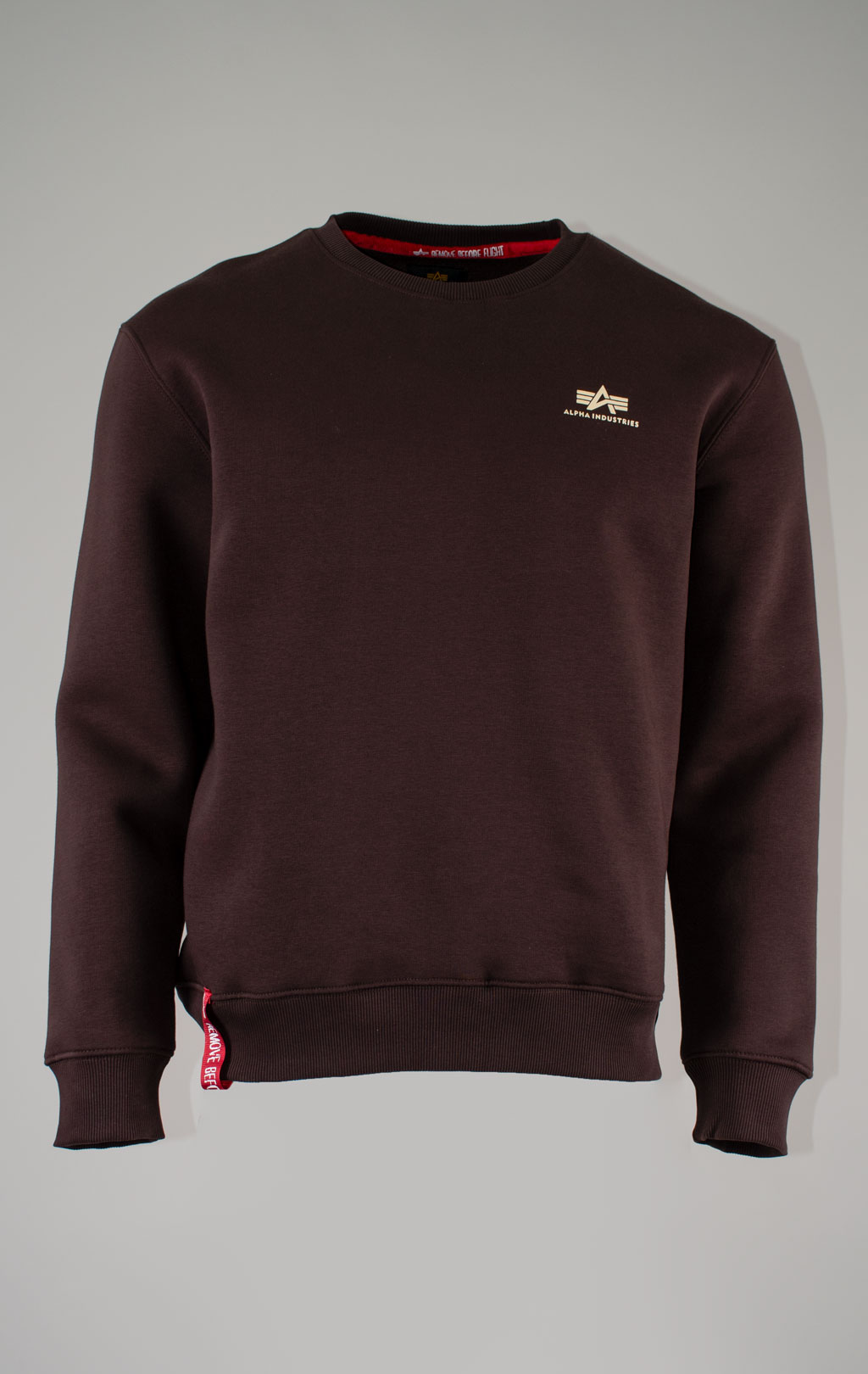 Свитшот ALPHA INDUSTRIES BASIC SWEATER SMALL LOGO hunter brown 