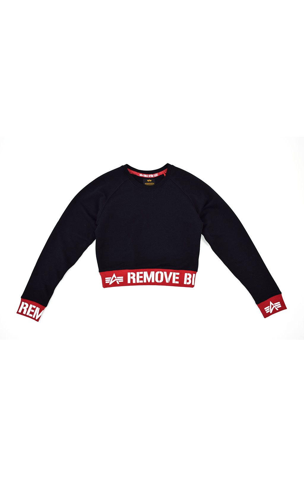 Женский свитшот-кроп ALPHA INDUSTRIES RBF CROPPED SWEATER black 