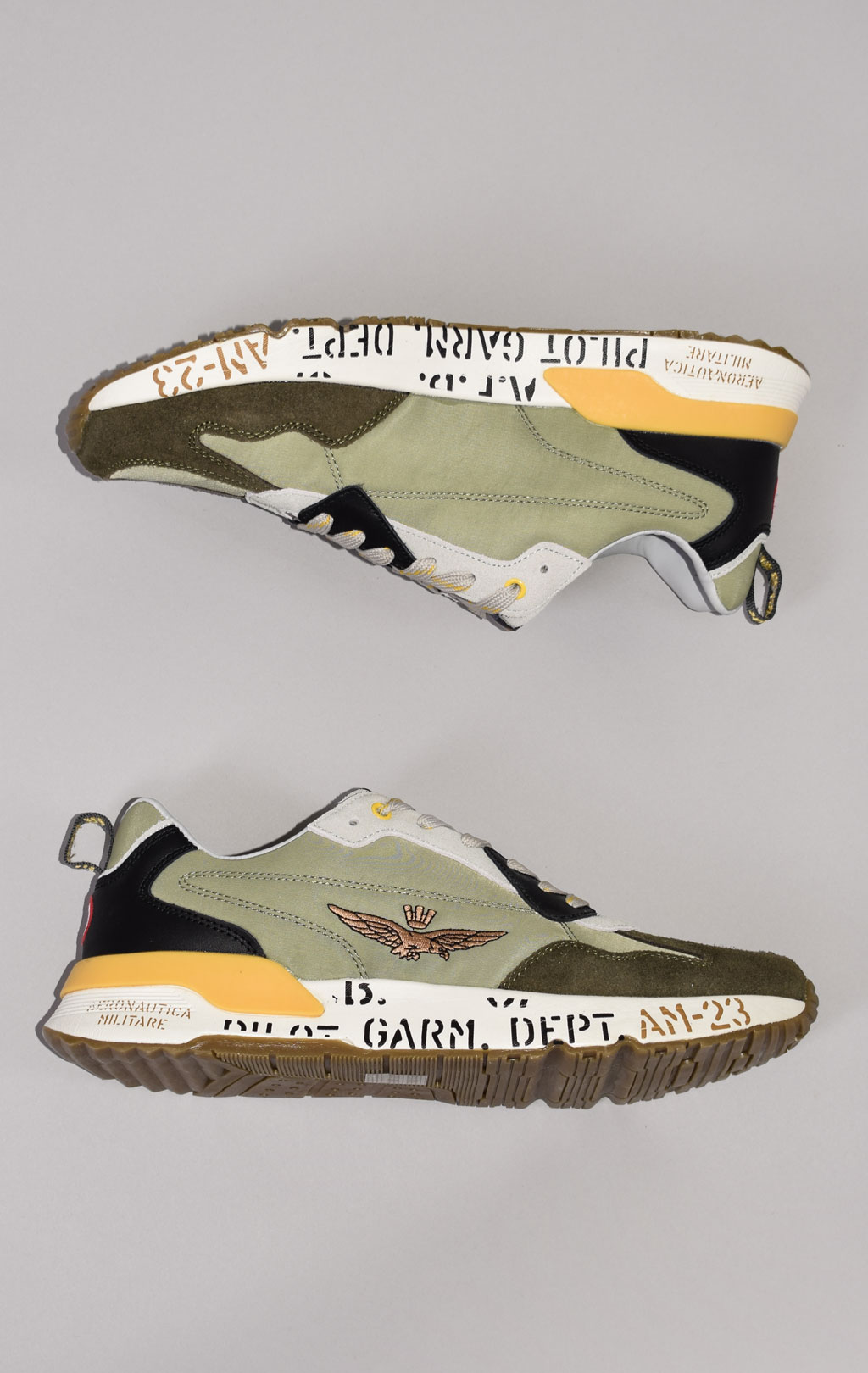 Кроссовки AERONAUTICA MILITARE SS 22 m/CN black/beige scuro/verde militare (SC 214) 