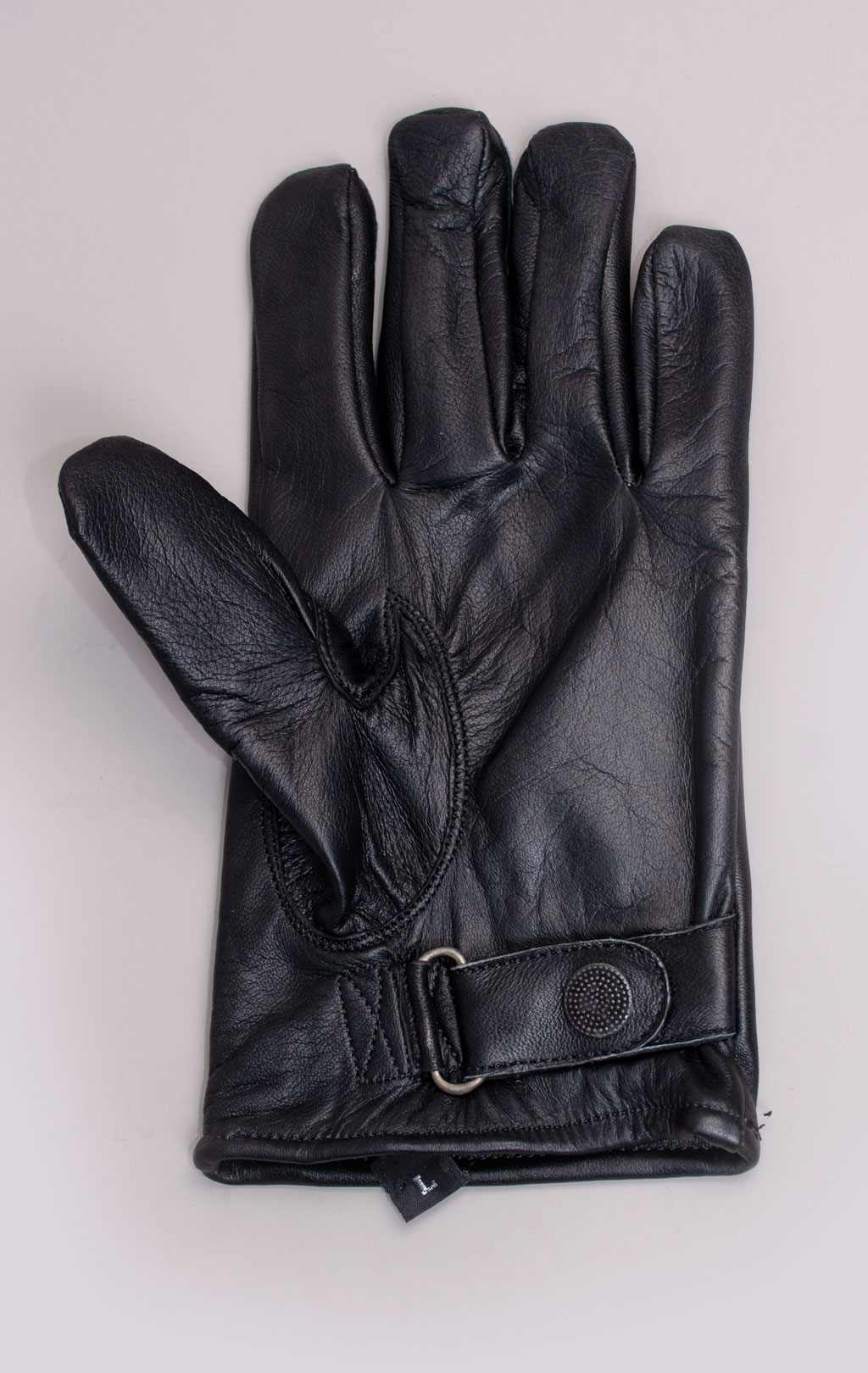 Перчатки утеплённые кожа с кнопкой black WG-119 Пакистан
