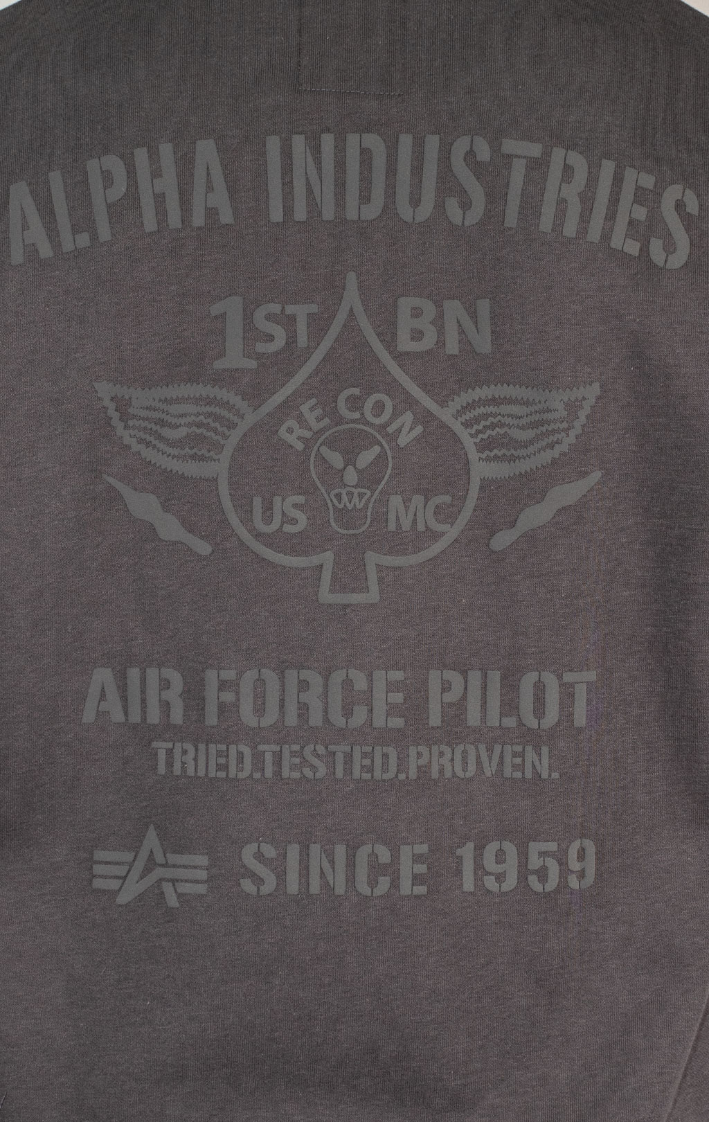 Толстовка ALPHA INDUSTRIES AIR FORCE HOODY vintage grey 