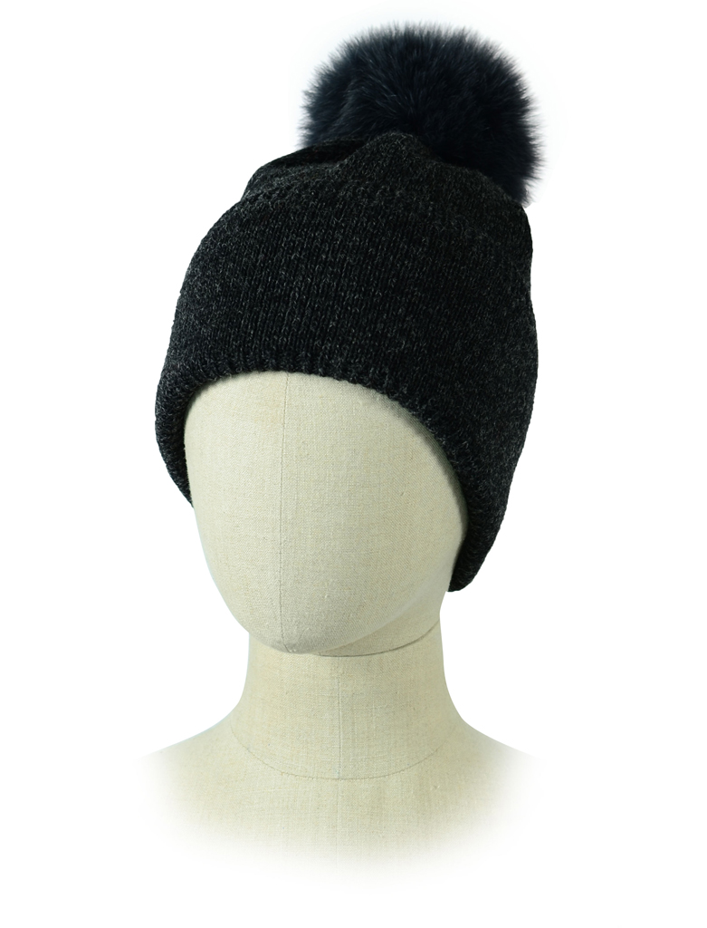 Женская шапка вязаная PARAJUMPERS PLAIN HAT black melange 