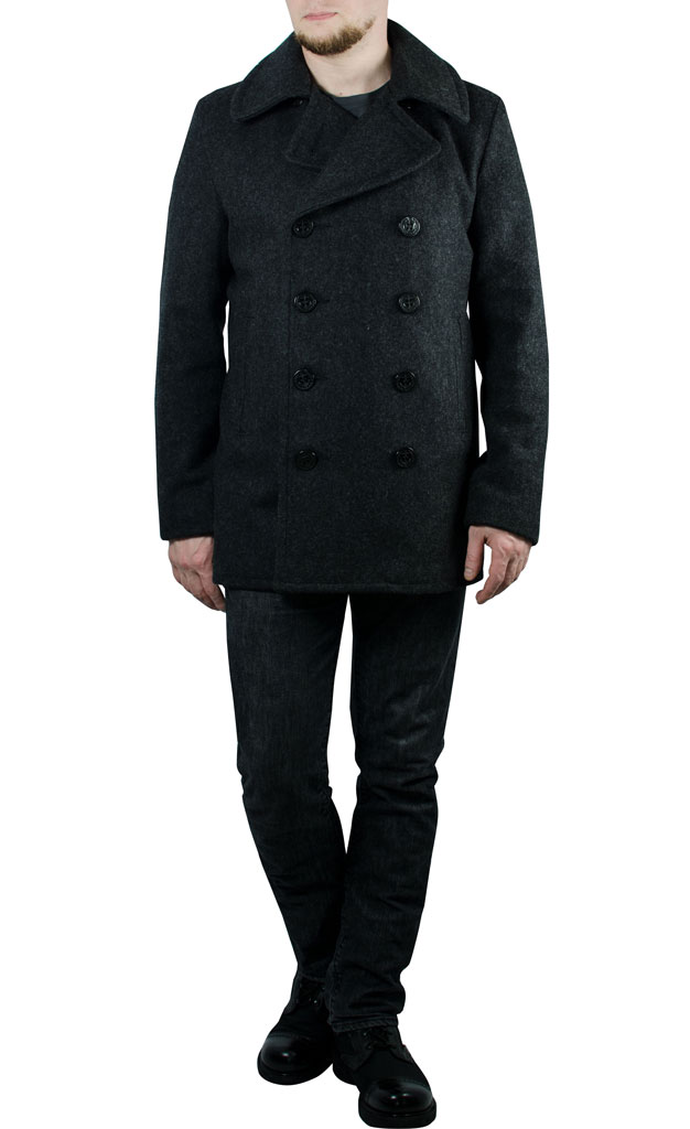 SCHOTT NYC PEACOAT Slim Fitted 31 dark oxford grey 751