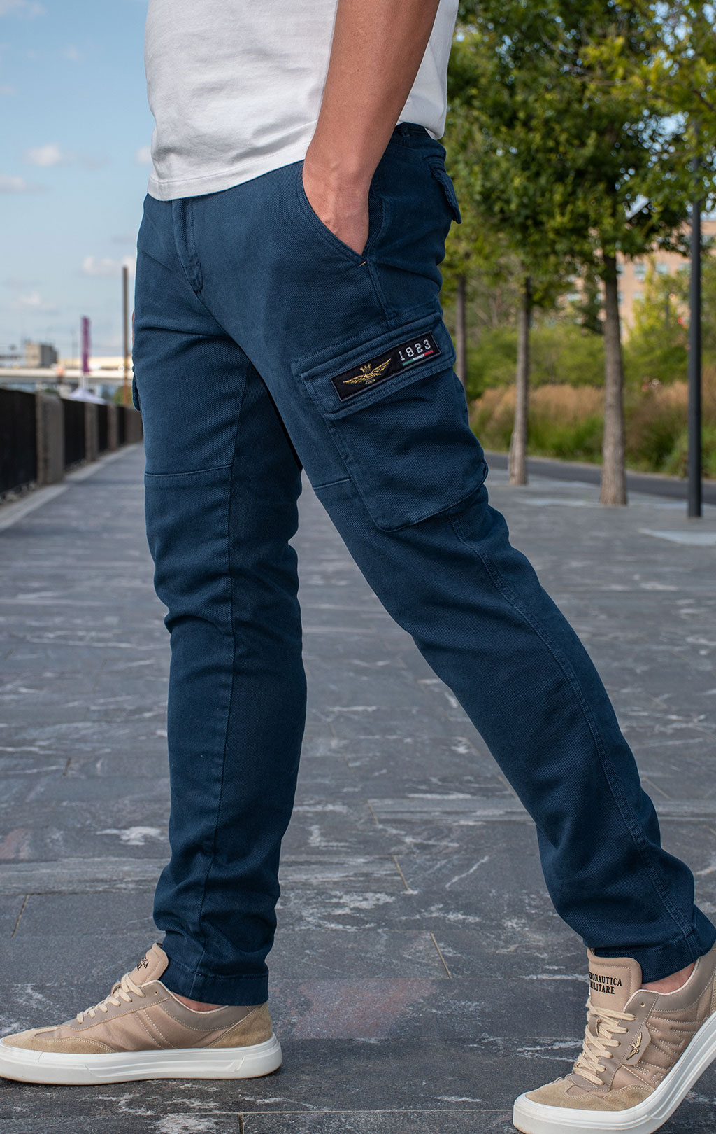 Брюки-карго AERONAUTICA MILITARE плотные FW 24/25/TR dark blue (PA 1613) 