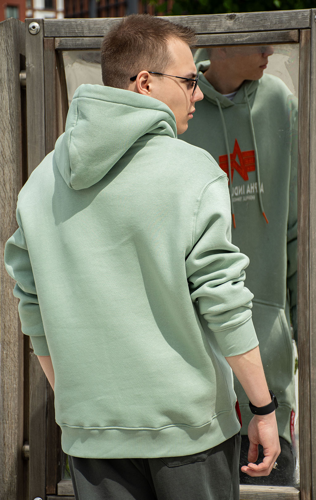 Толстовка ALPHA INDUSTRIES BASIC HOODY RUBBER dusty green 