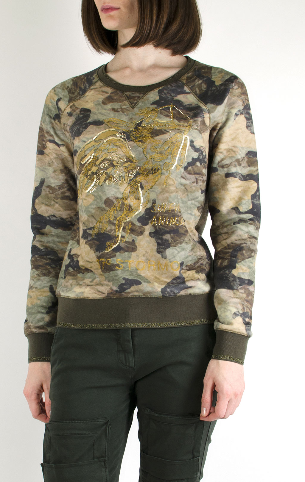 Женский свитшот AERONAUTICA MILITARE camouflage beige (FE 1224) 