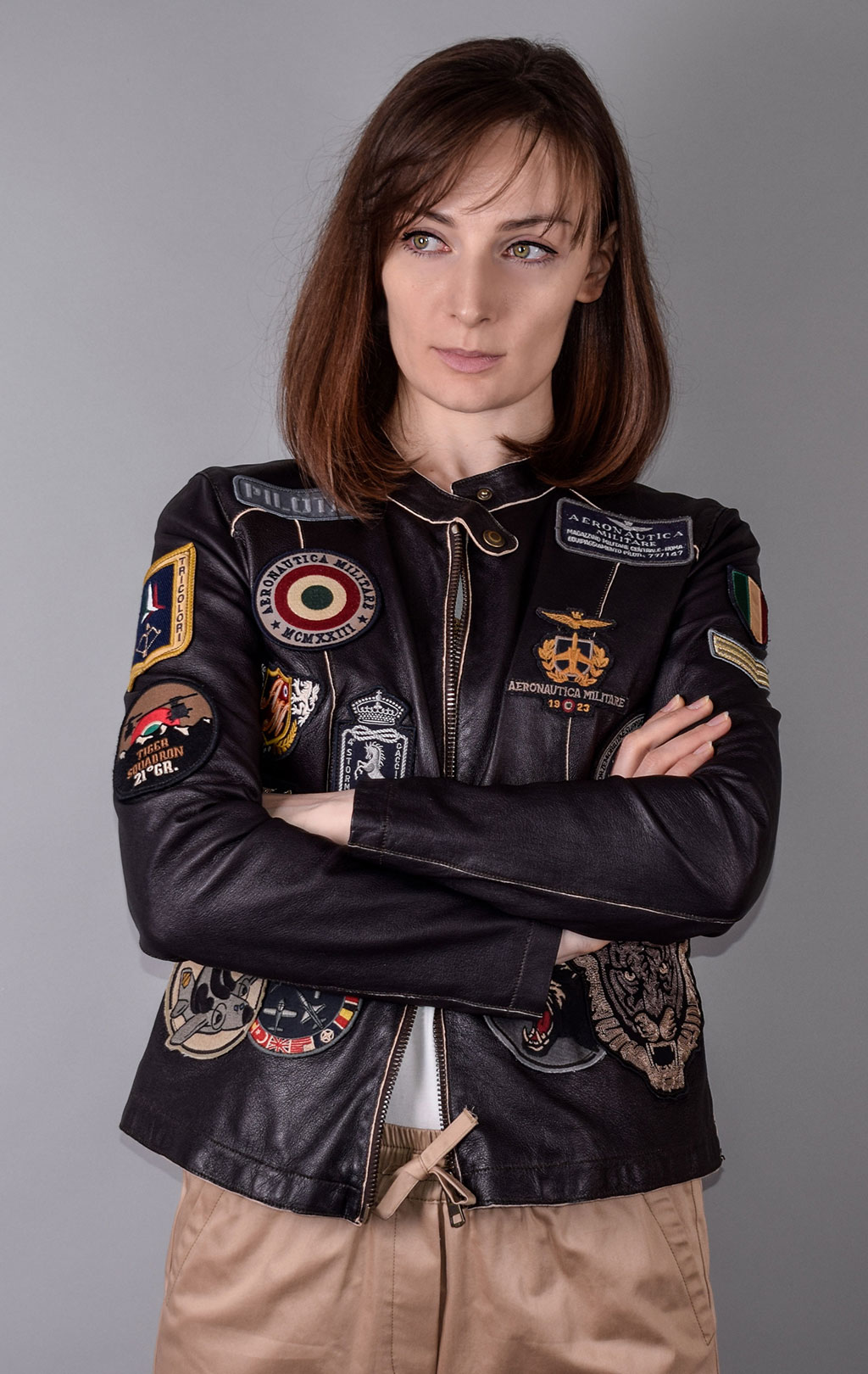 Женская куртка AERONAUTICA MILITARE кожа SS 20/IT chocolate (PN 6008) 