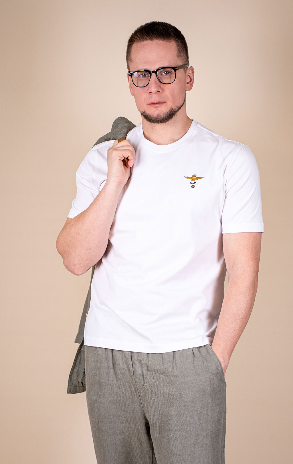 Футболка AERONAUTICA MILITARE SS 26/TR off white (TS 1580) 