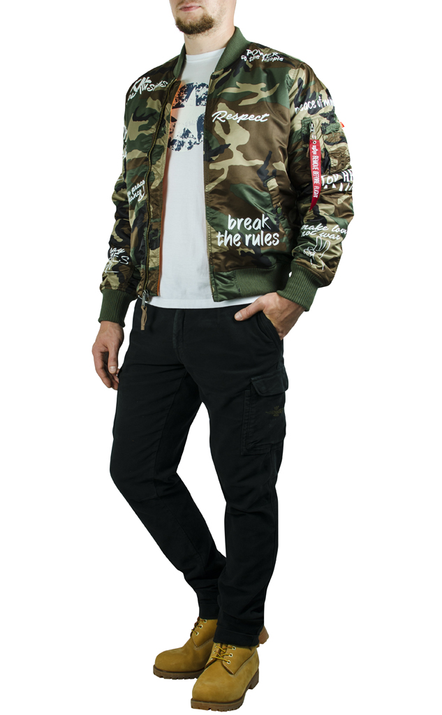 Бомбер ALPHA INDUSTRIES VF FREEDOM MA-1 camo woodland 