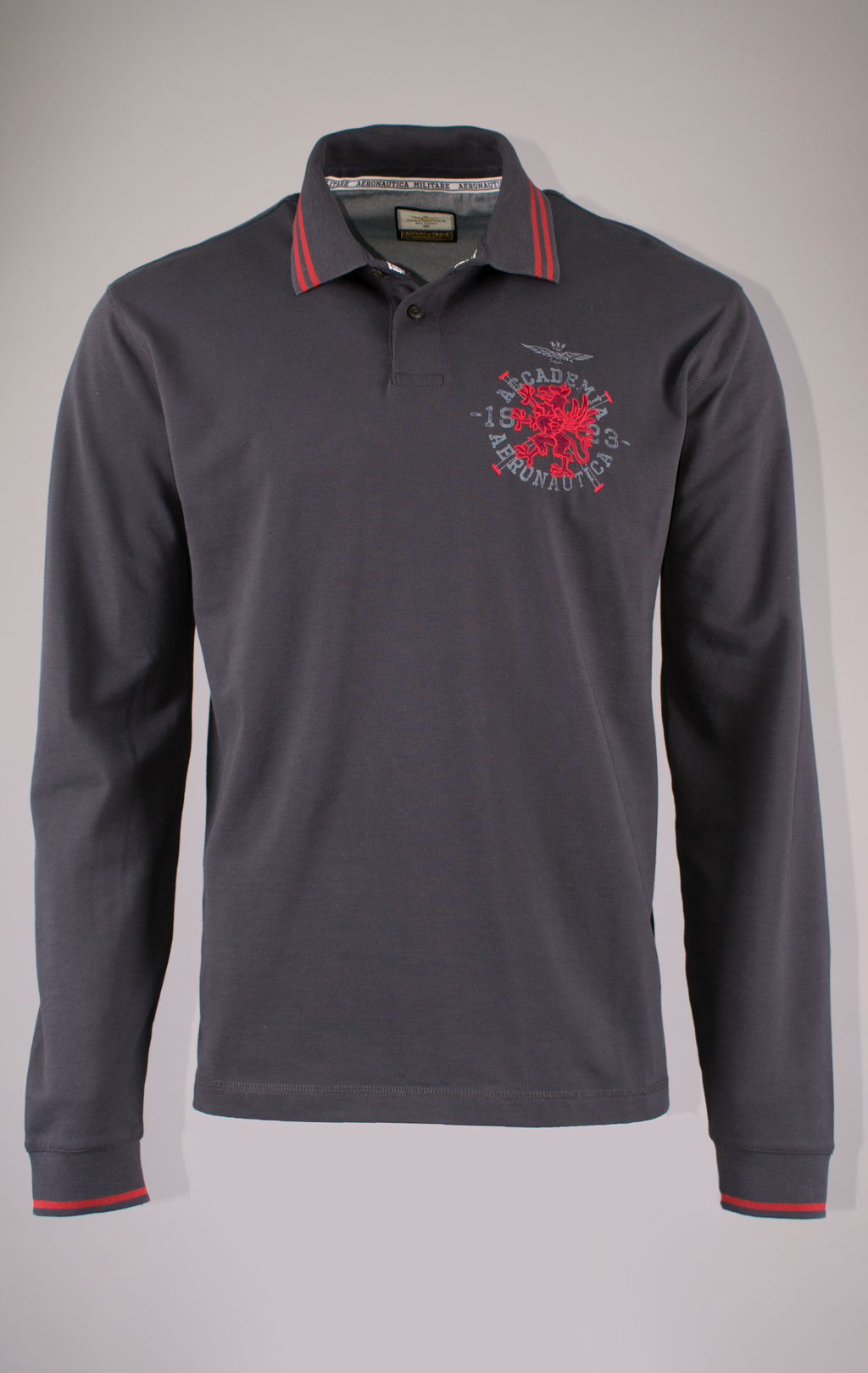 Поло-лонгслив AERONAUTICA MILITARE CORSO GRIFO SS 24/TR anthracite grey (PO 1791) 