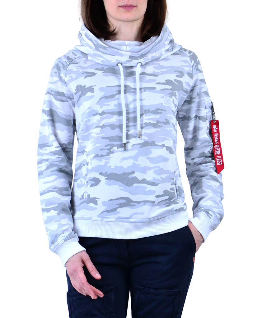 Женская толстовка ALPHA INDUSTRIES X-FIT HOODY white camo 