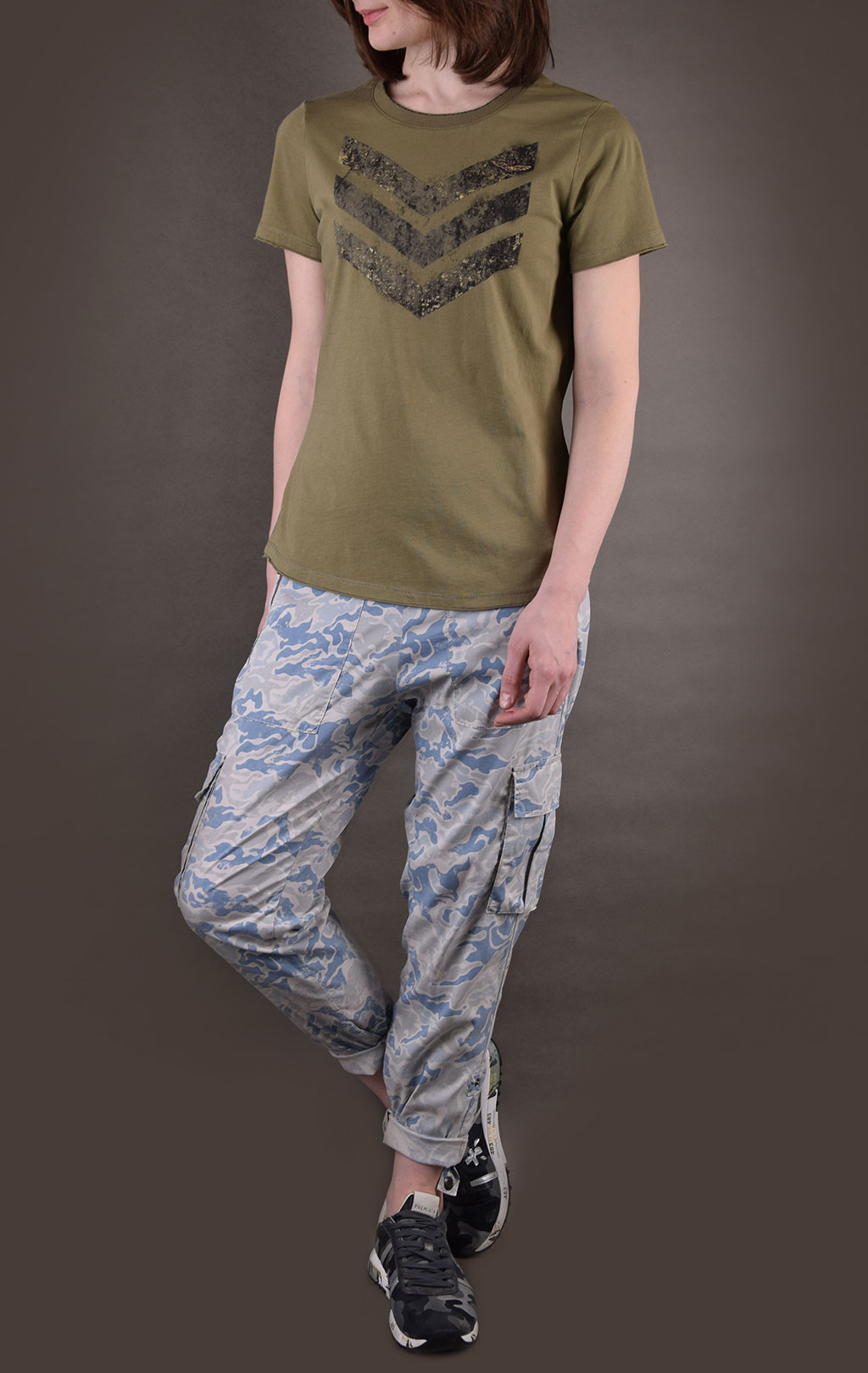 Женская футболка AERONAUTICA MILITARE SS19 verde militare (TS 1584) 