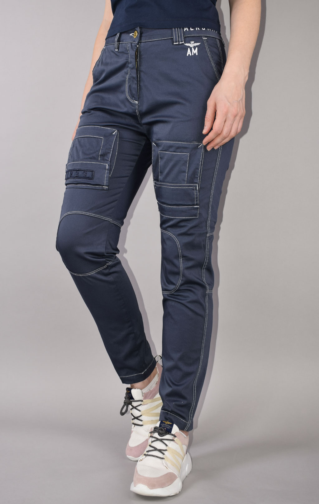 Женские брюки-карго AERONAUTICA MILITARE SS 22/AL blue navy (PA 1491) 