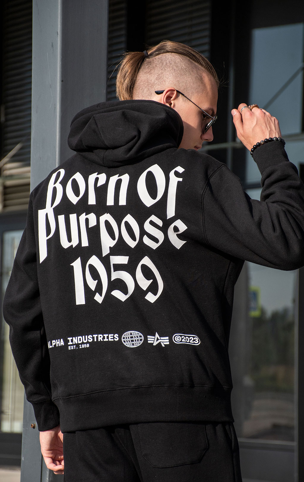 Толстовка ALPHA INDUSTRIES BORN OF PURPOSE HOODIE FW 24/25 black 