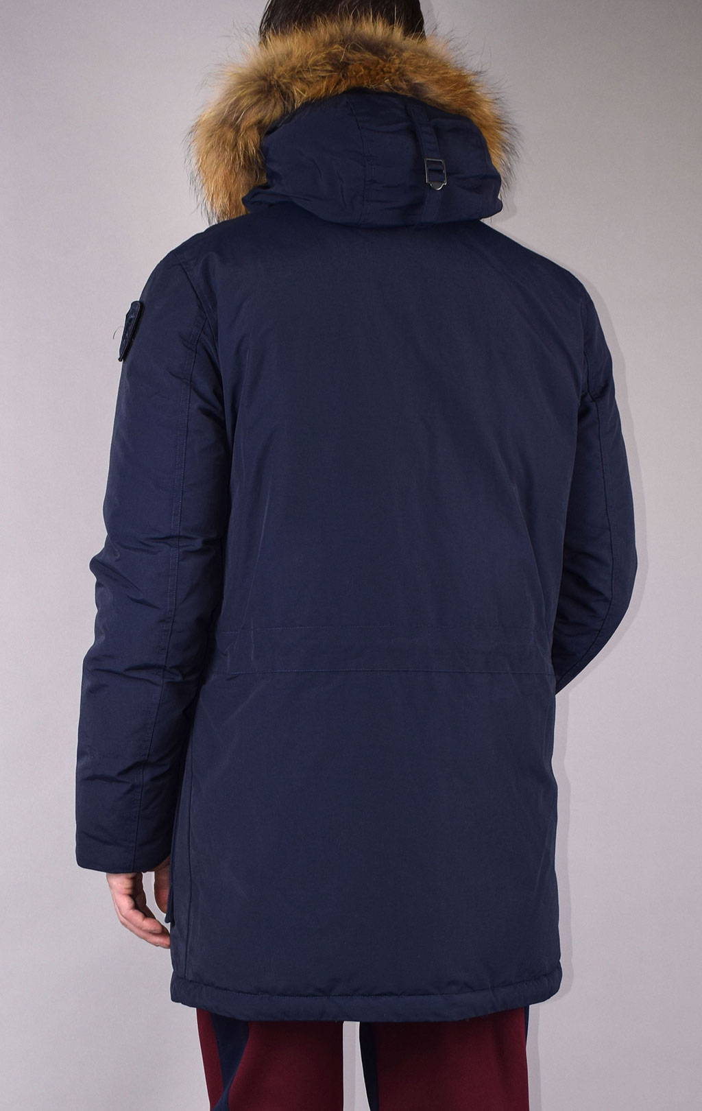 Куртка-аляска пуховая BLAUER RAINCOAT LONG FW 19/20 натур. мех dark blue (005565) 