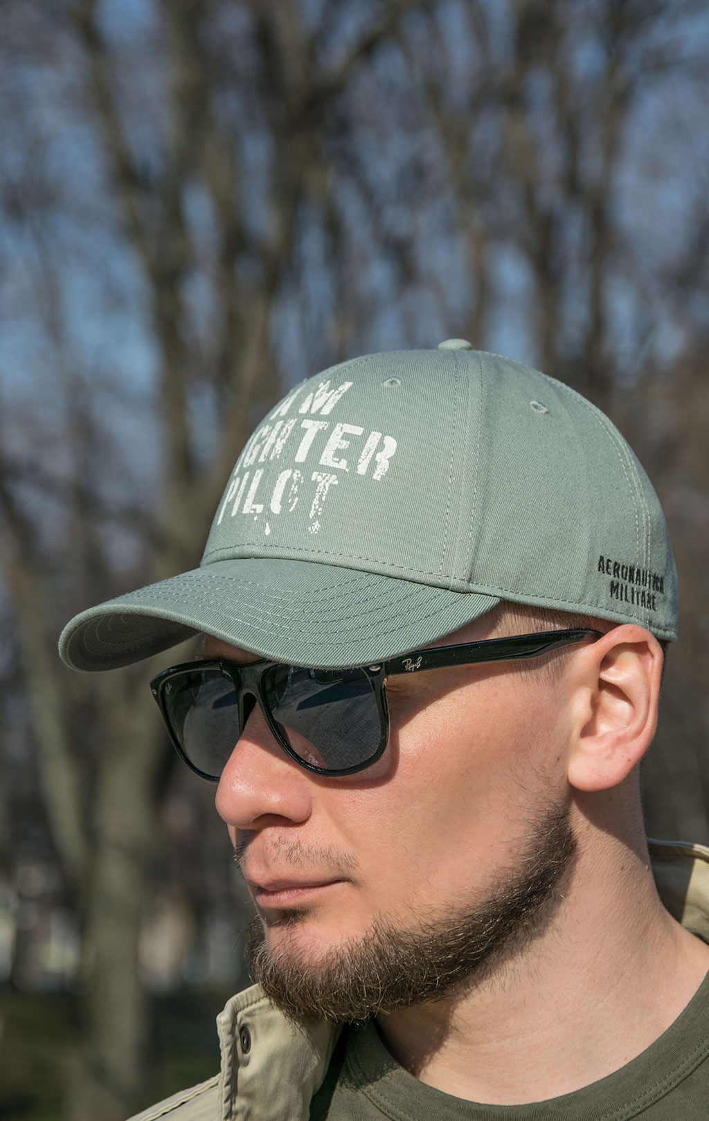 Бейсболка AERONAUTICA MILITARE SS 23/CN verde militare (HA 1128)
