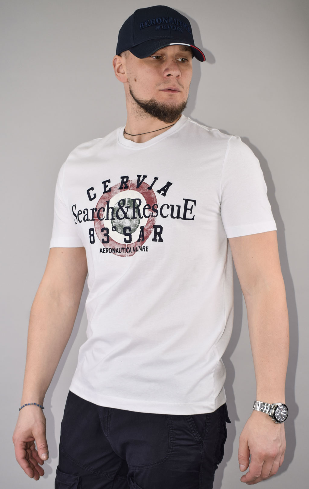 Футболка AERONAUTICA MILITARE SS 23/BD off white (TS 2085) 