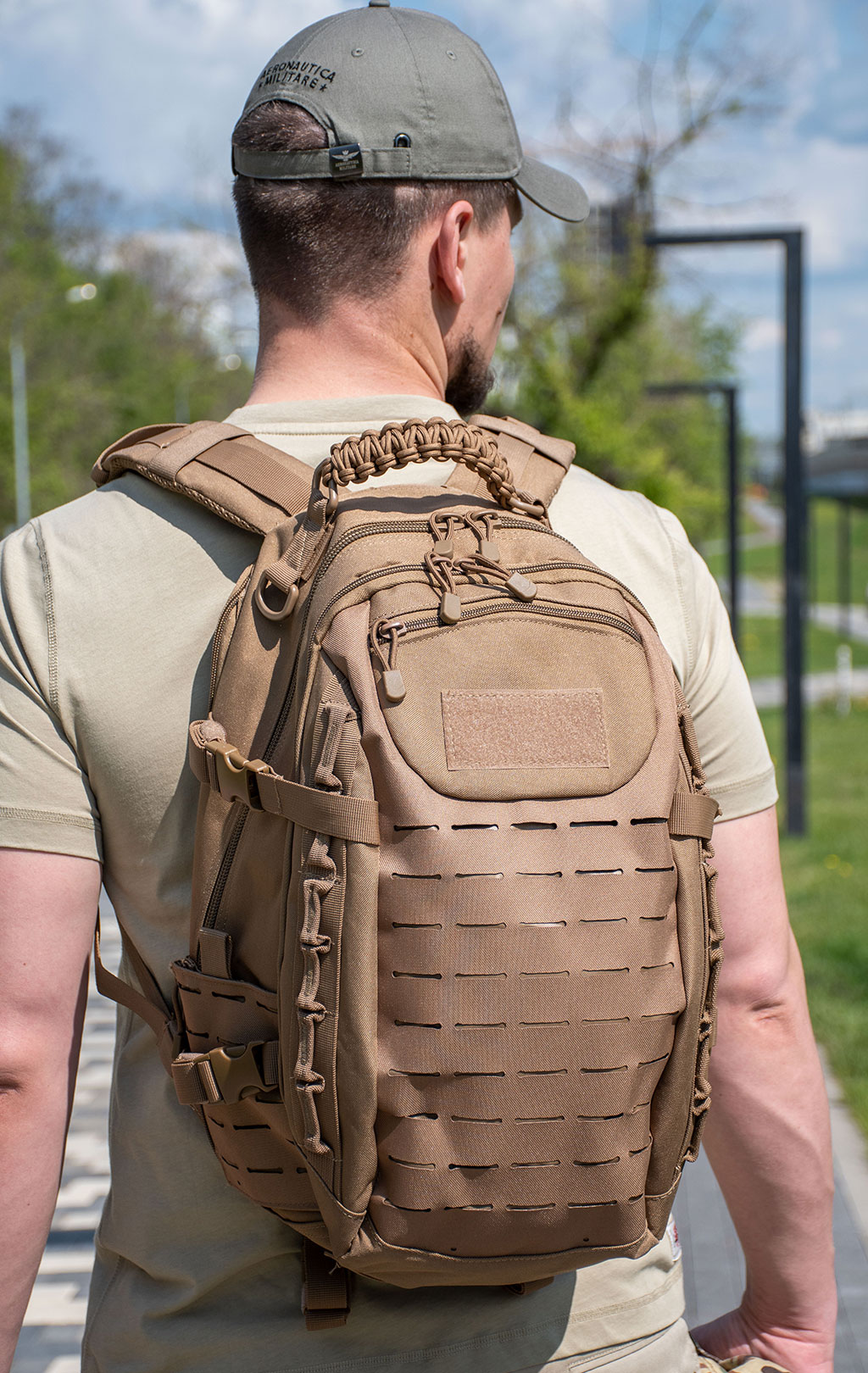 Рюкзак тактический 30L front laser cut, paracord dark brown BS-544 Китай