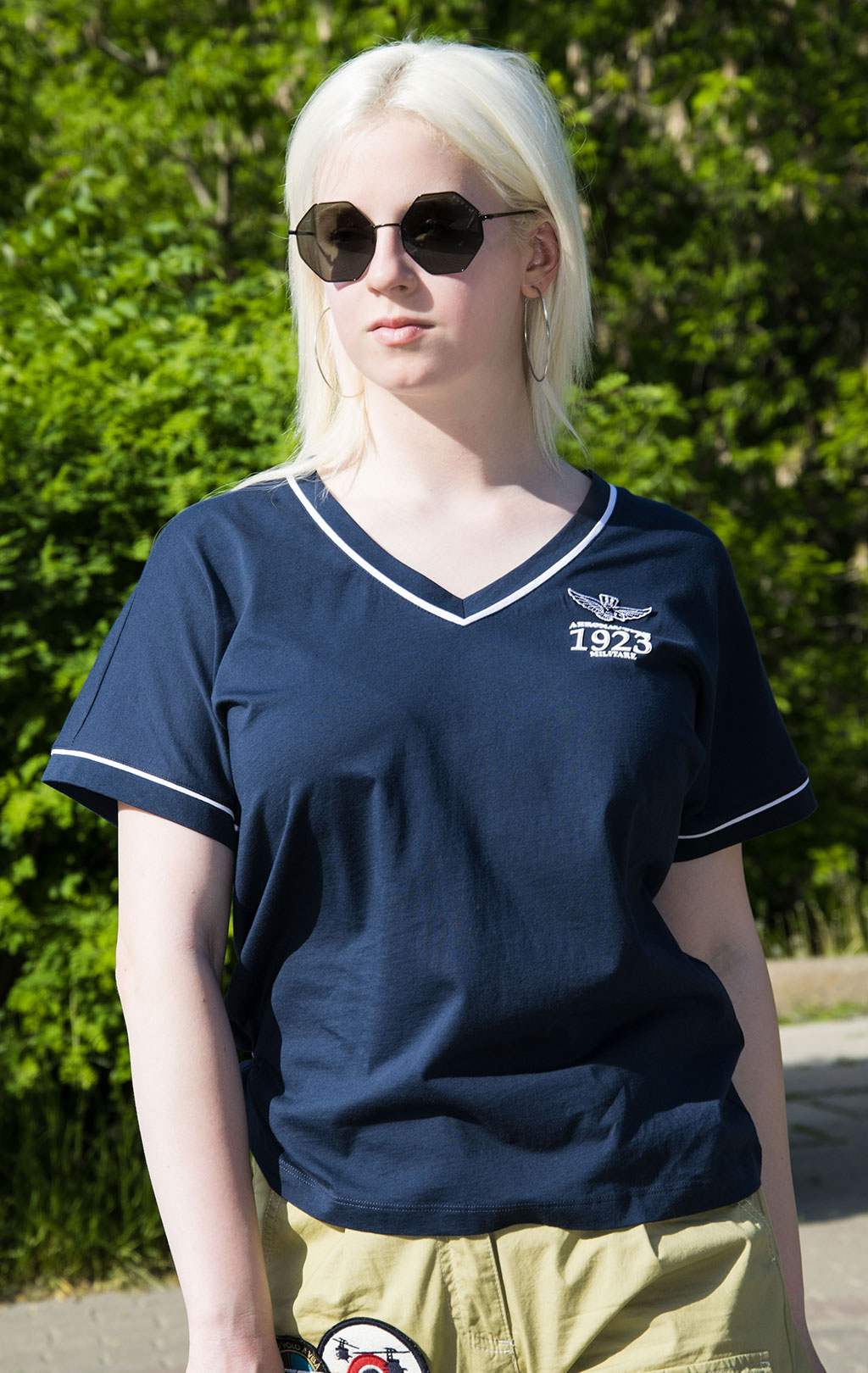 Женская футболка AERONAUTICA MILITARE SS 22/TR blue navy (TS 1982) 