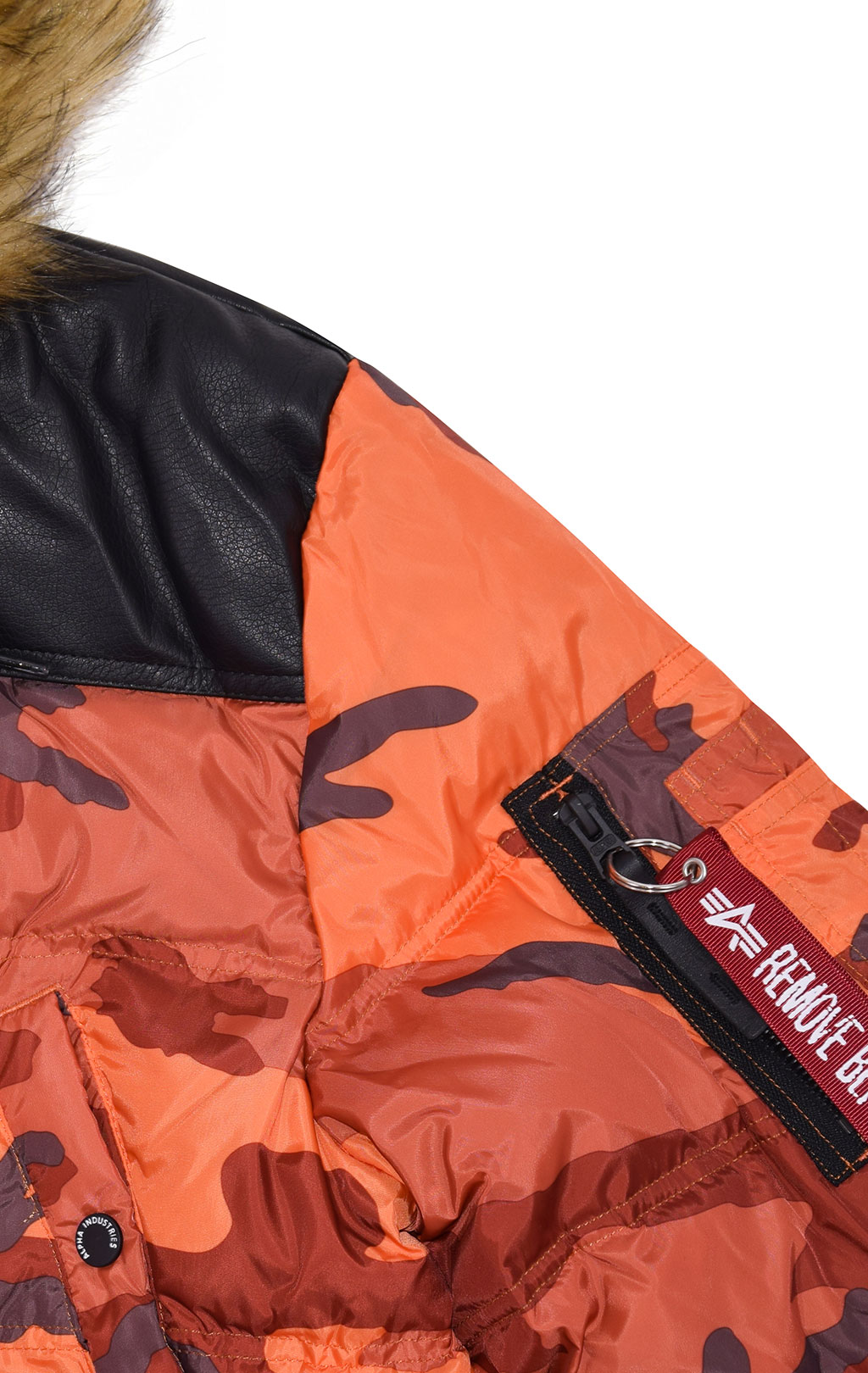 Аляска-пуховик ALPHA INDUSTRIES PUFFER N-3B orange camo 