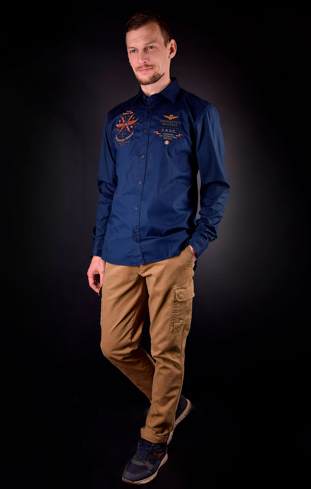 Рубашка AERONAUTICA MILITARE blue navy (CA 1071) 