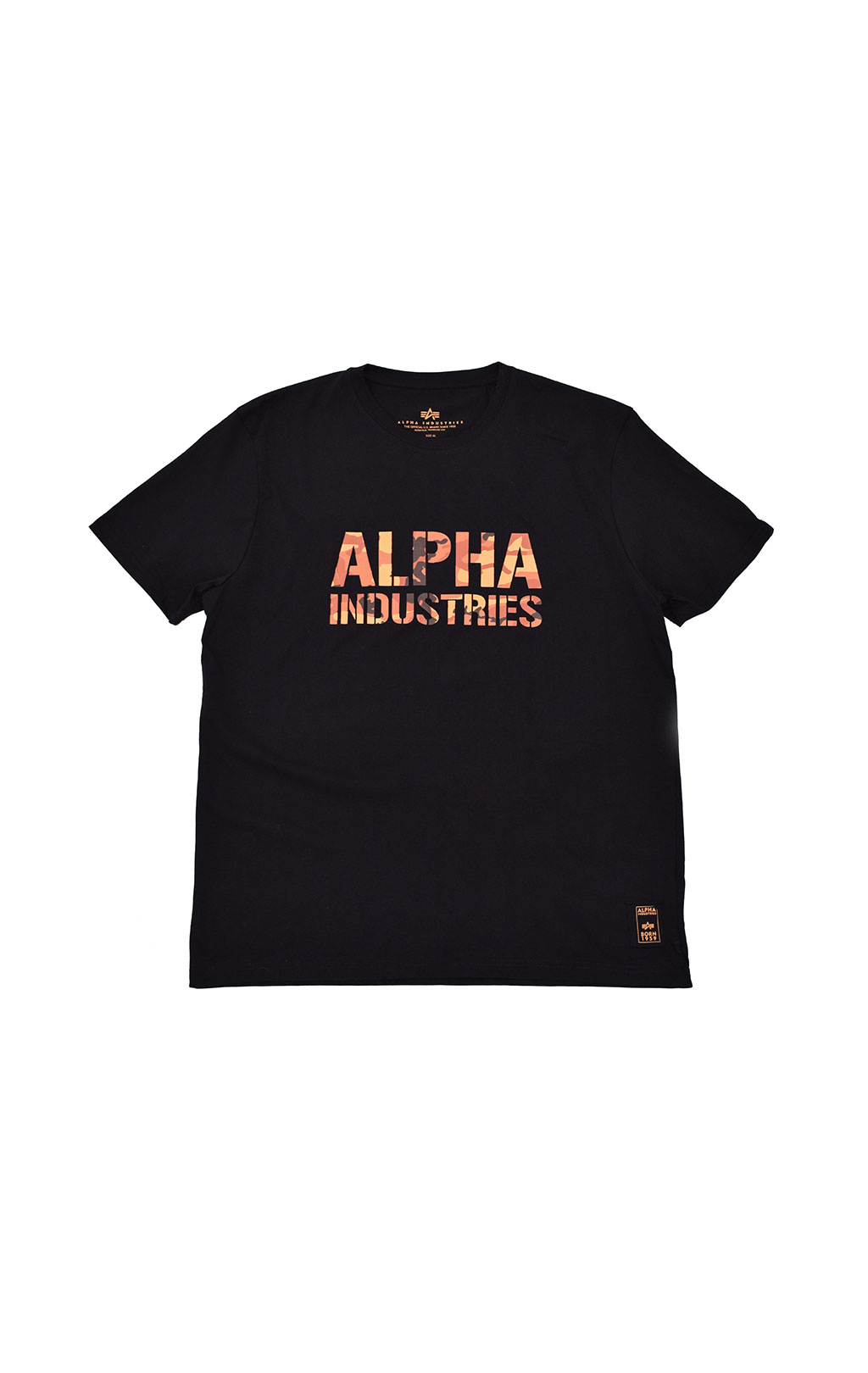 Футболка ALPHA INDUSTRIES CAMO PRINT black/orange 