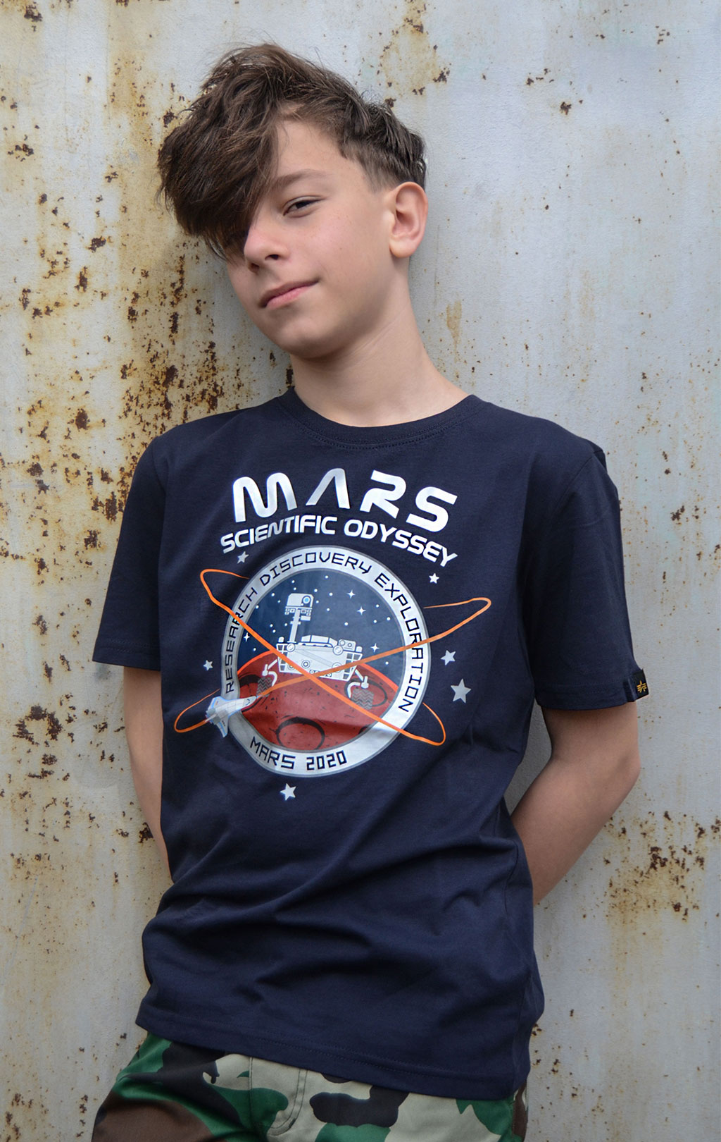 Детская футболка ALPHA INDUSTRIES NASA MISSION TO MARS T rep. blue 