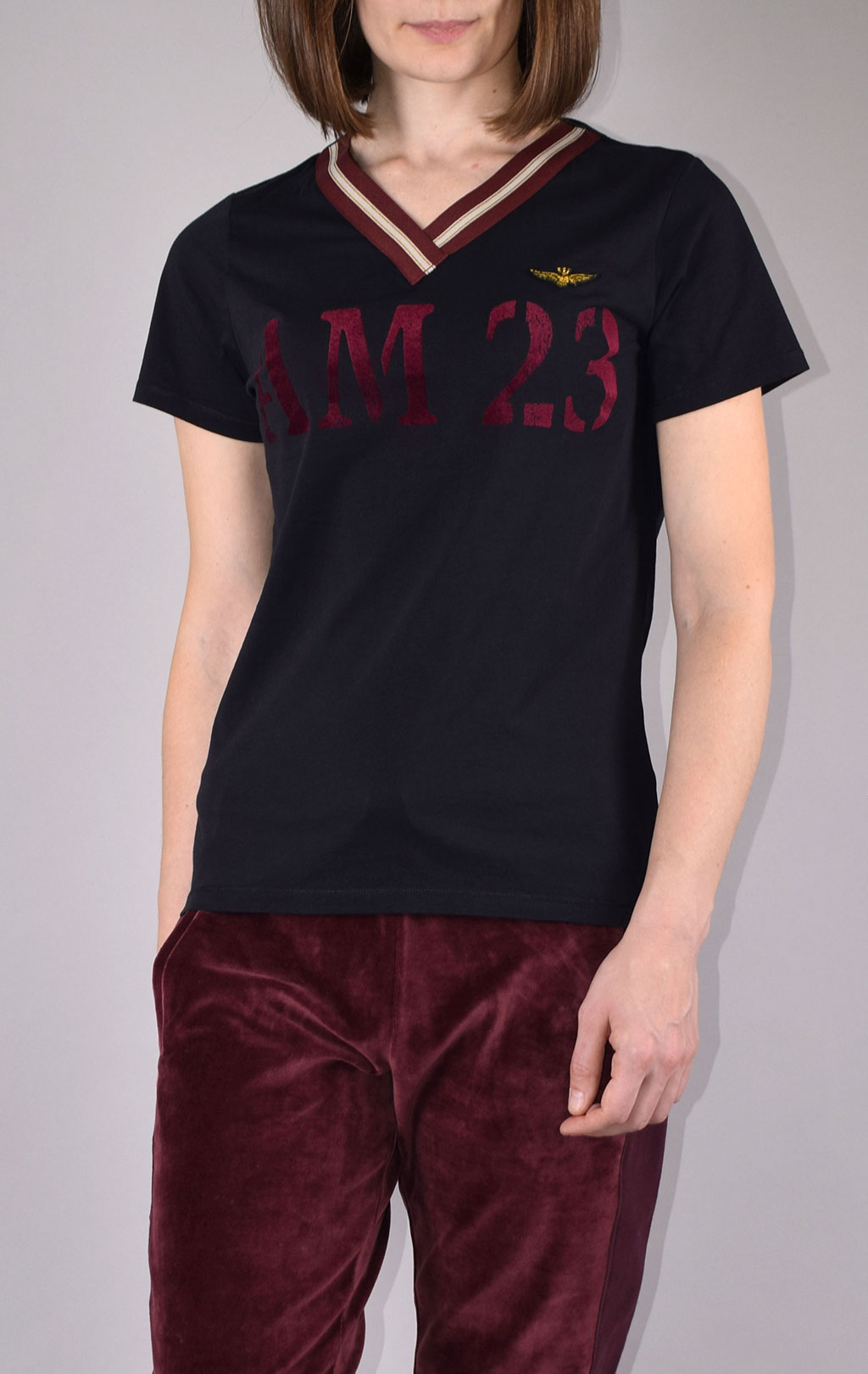 Женская футболка AERONAUTICA MILITARE FW 19/20 nero (TS 1687) 