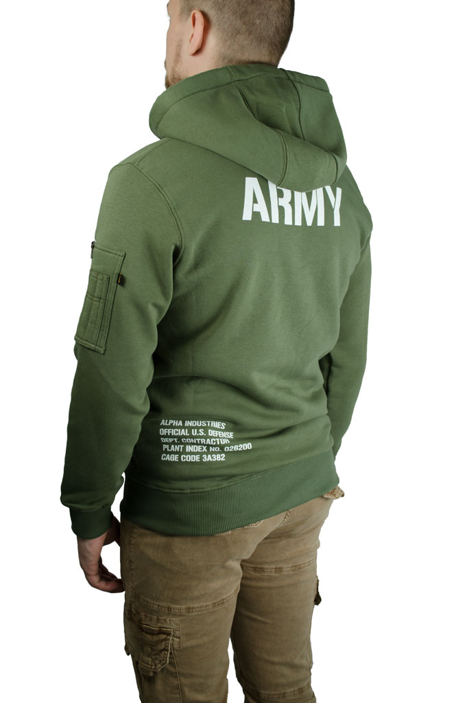 Толстовка ALPHA INDUSTRIES ARMY ZIP HOODY sage green 