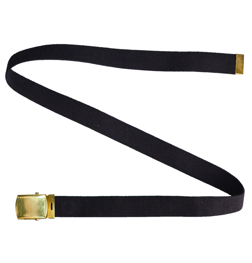 Ремень брючный брезент gold buckle black США